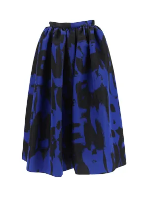 Alexander McQueen Logo Graffiti Printed Midi Skirt