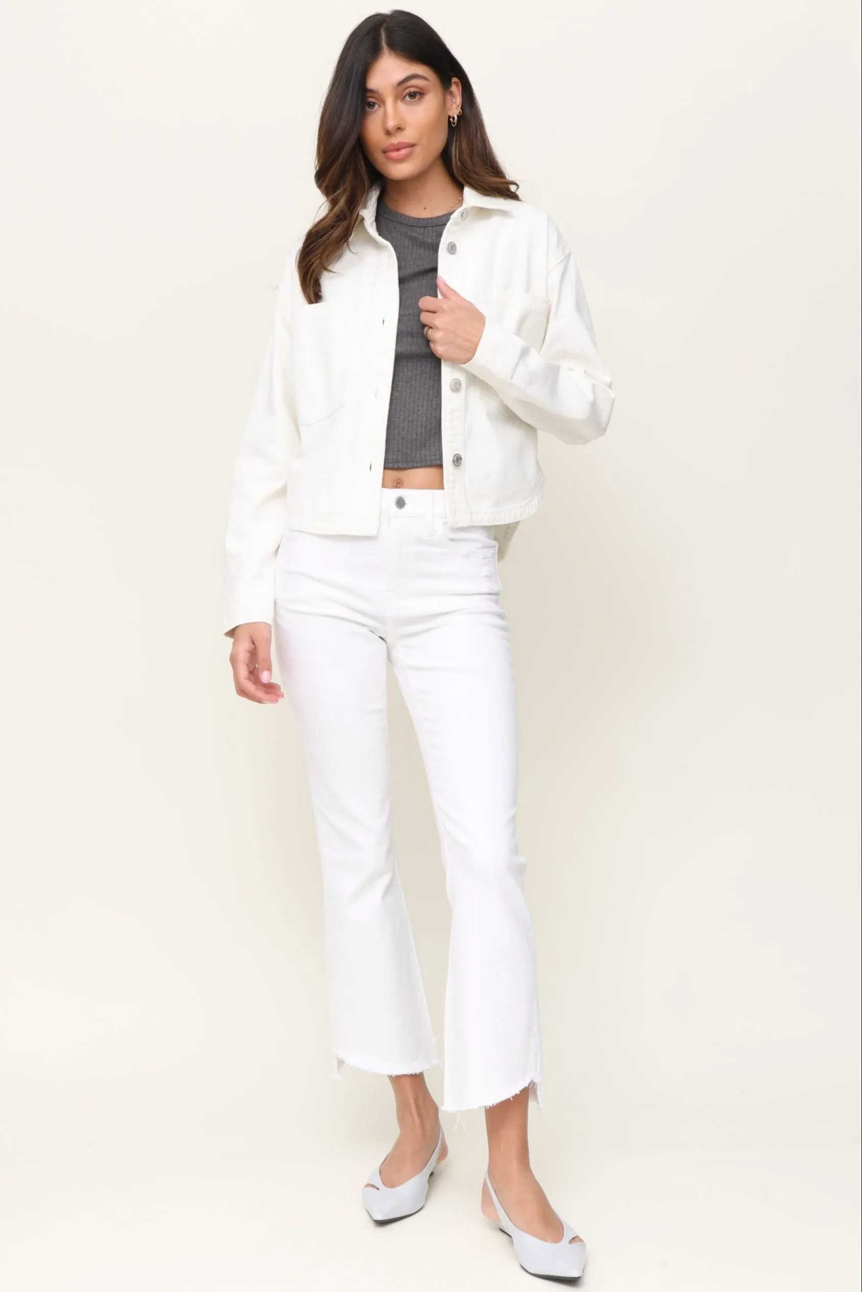 All Day White Denim Jacket