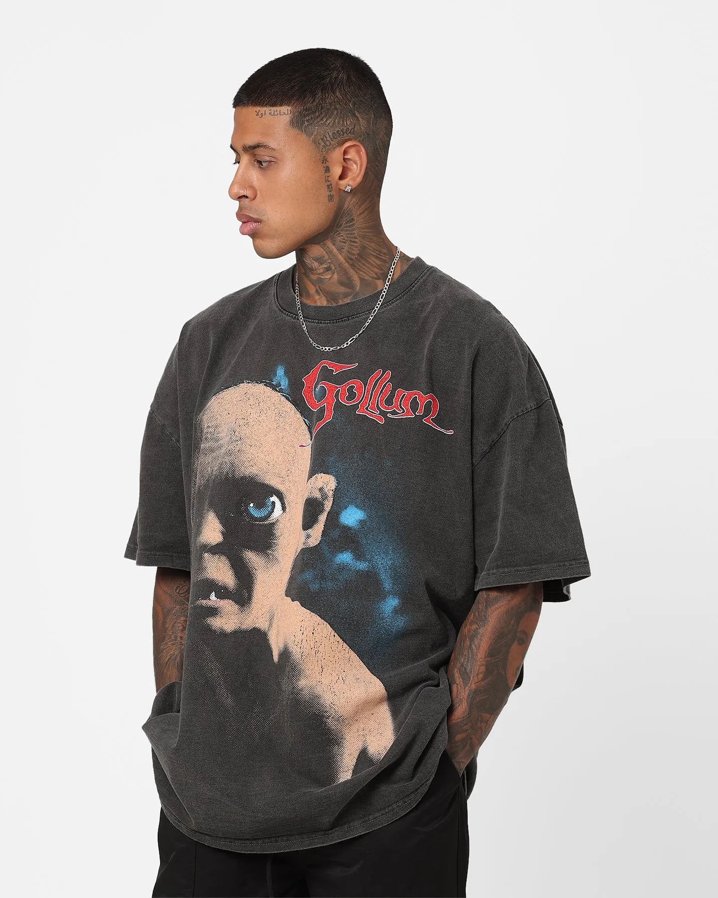 American Thrift X The Lord of The Rings Heavyweight Gollum Vintage T-Shirt Black Wash