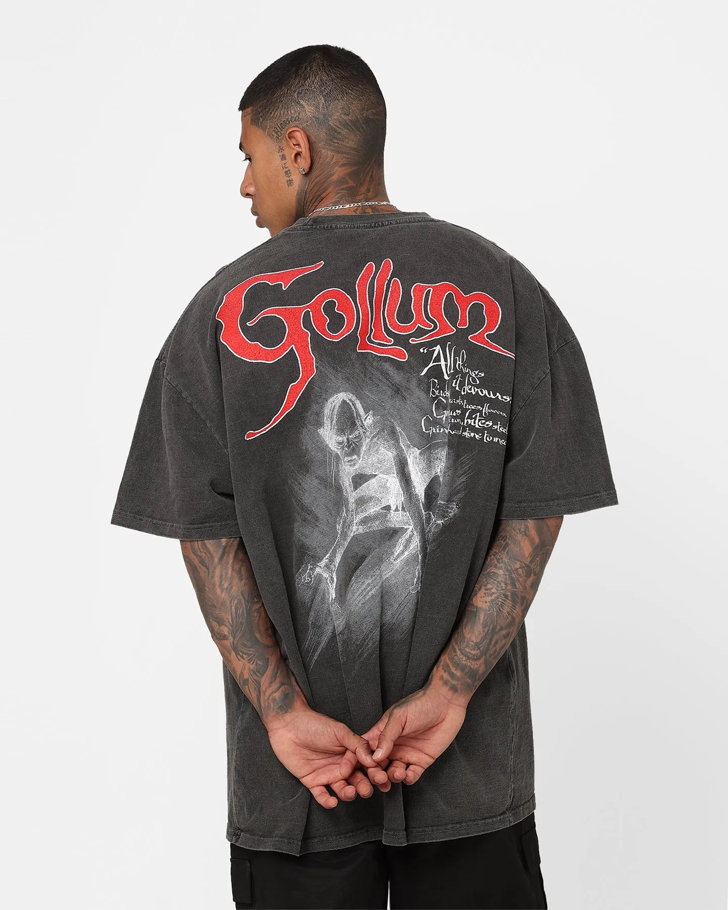 American Thrift X The Lord of The Rings Heavyweight Gollum Vintage T-Shirt Black Wash