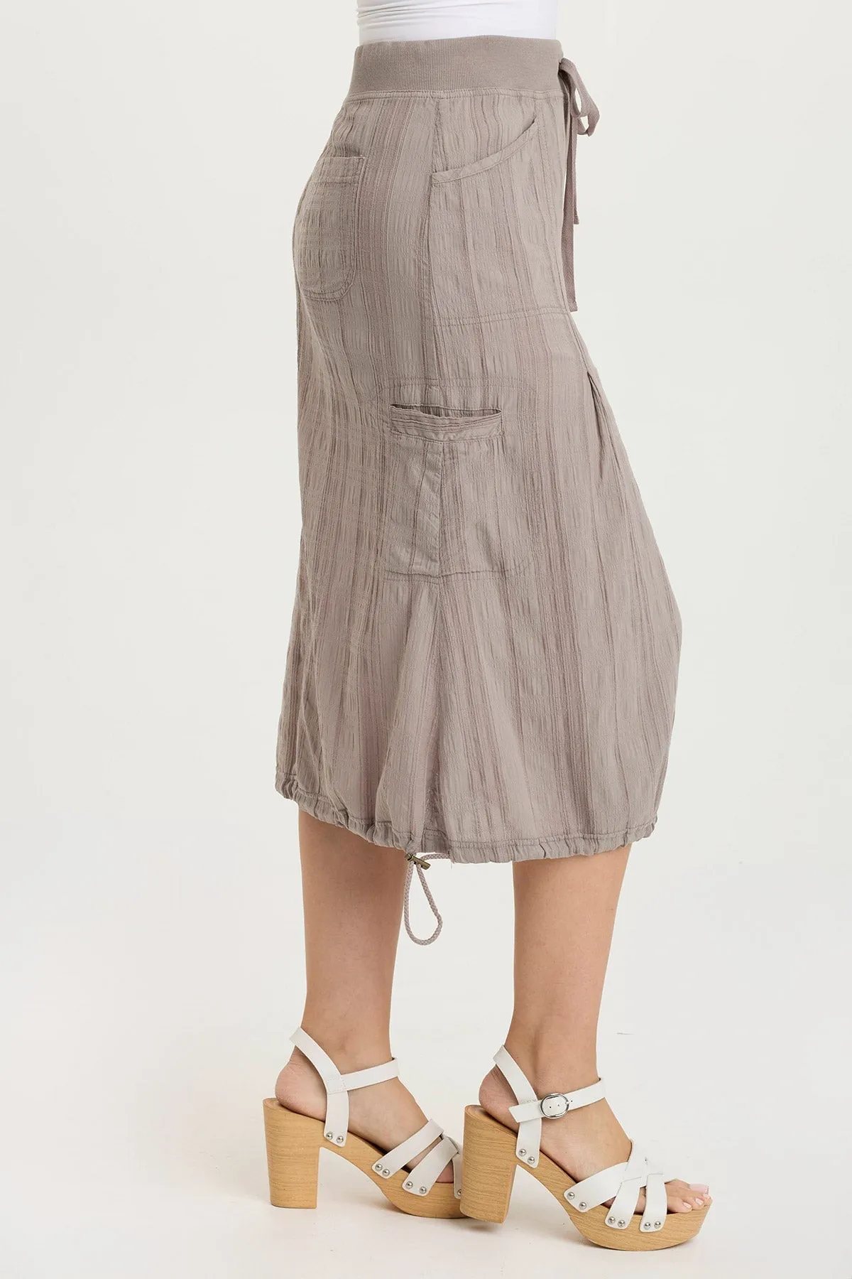 Aracelle Textured Gauze Cargo Bubble Hem Skirt