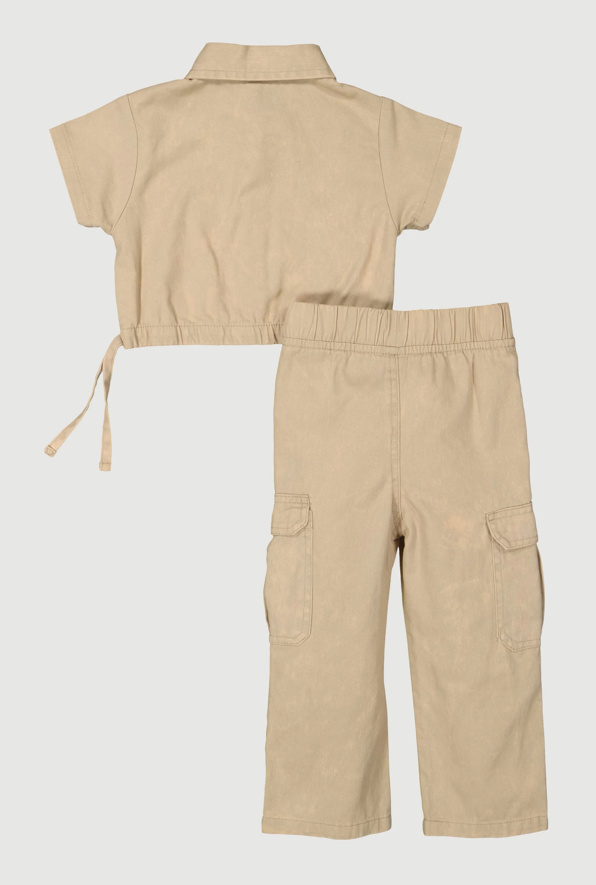 Baby Girls 12-24M Mineral Wash Shirt and Cargo Pants