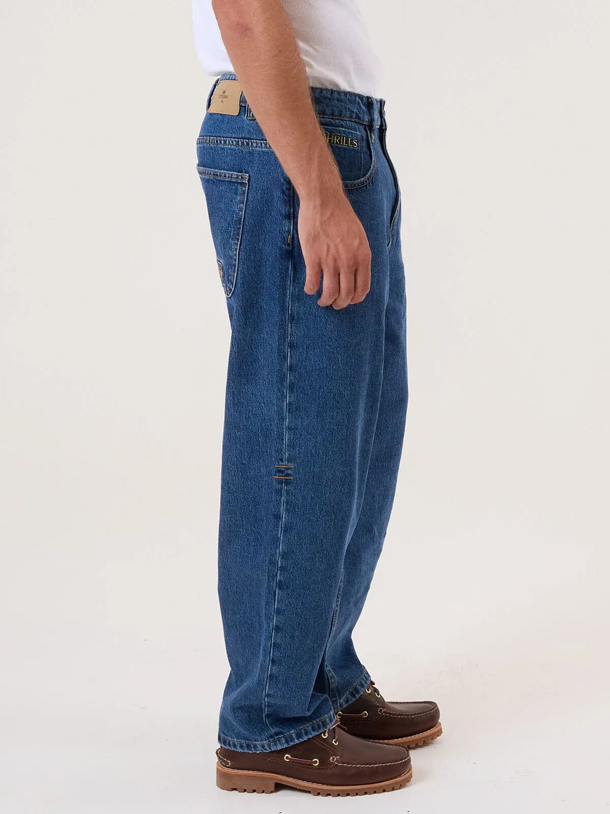Behind It All Big Slacker Baggy Denim Jean - Rinsed Blues