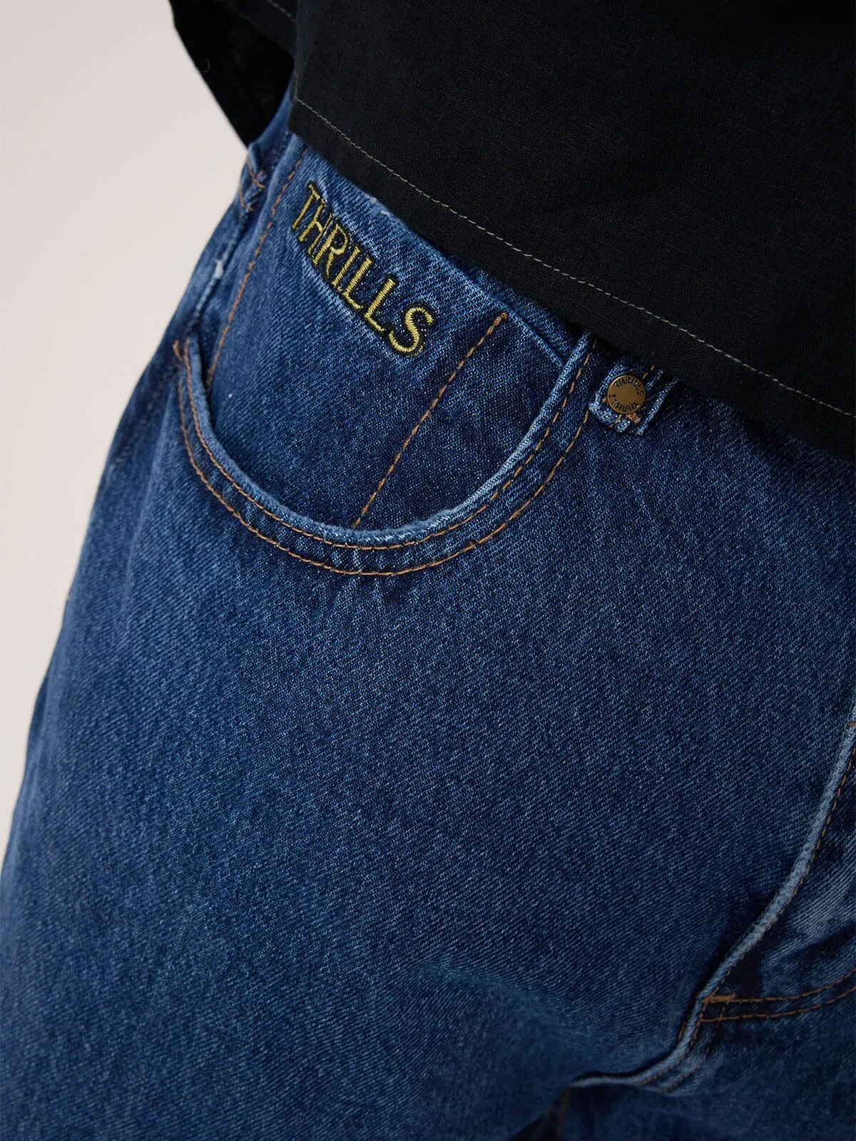 Behind It All Big Slacker Baggy Denim Jean - Rinsed Blues