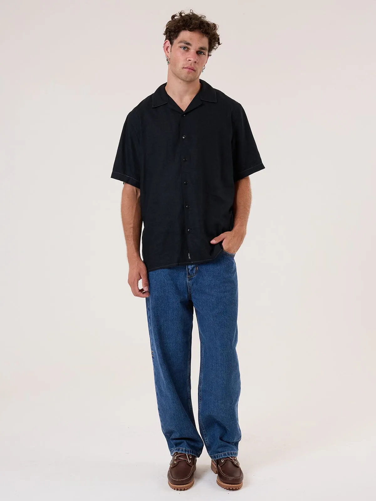Behind It All Big Slacker Baggy Denim Jean - Rinsed Blues