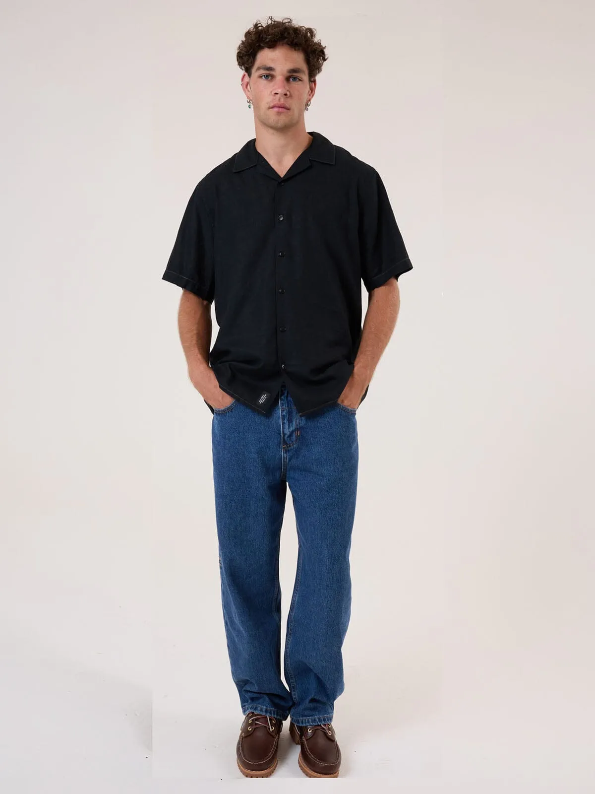 Behind It All Big Slacker Baggy Denim Jean - Rinsed Blues