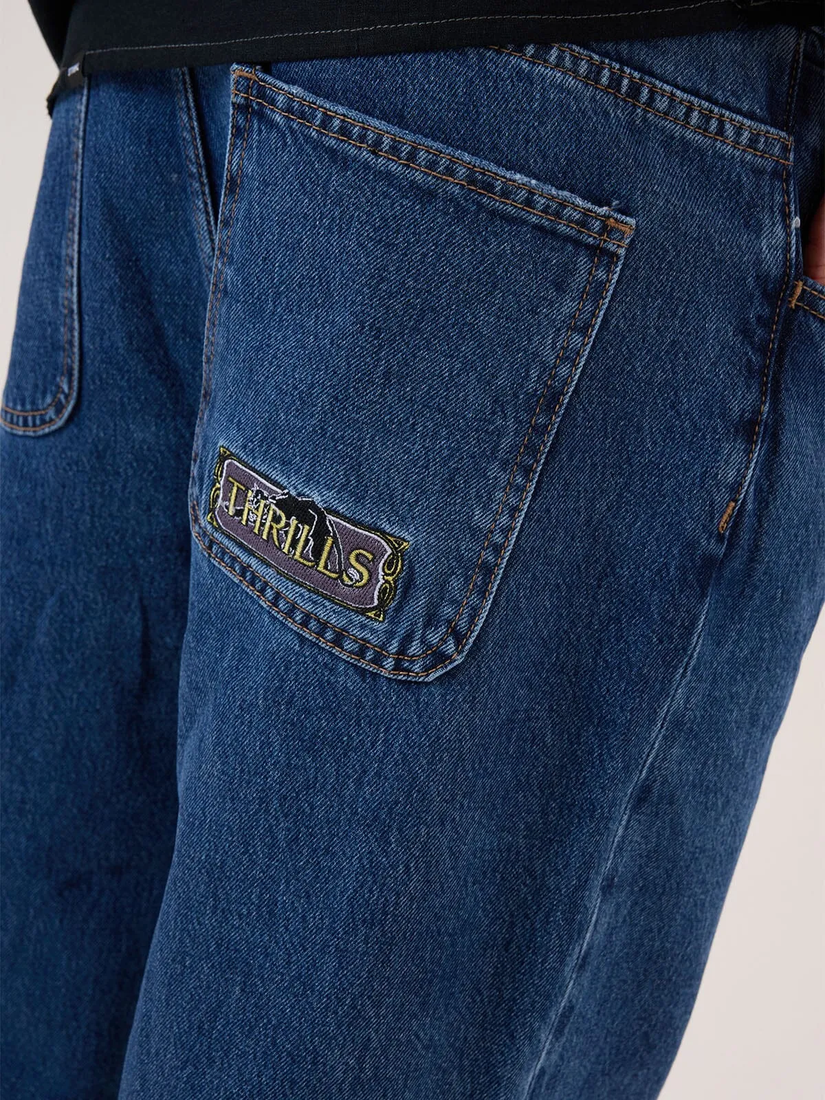 Behind It All Big Slacker Baggy Denim Jean - Rinsed Blues
