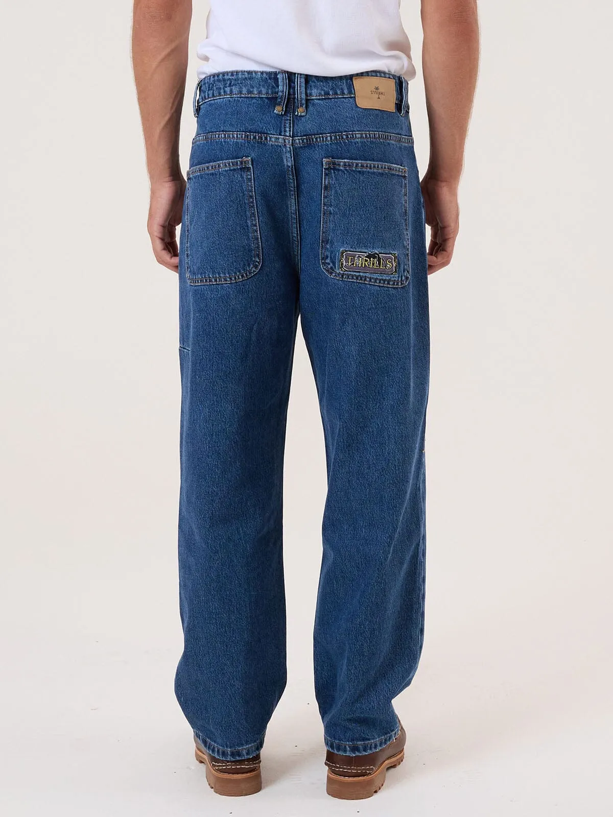 Behind It All Big Slacker Baggy Denim Jean - Rinsed Blues