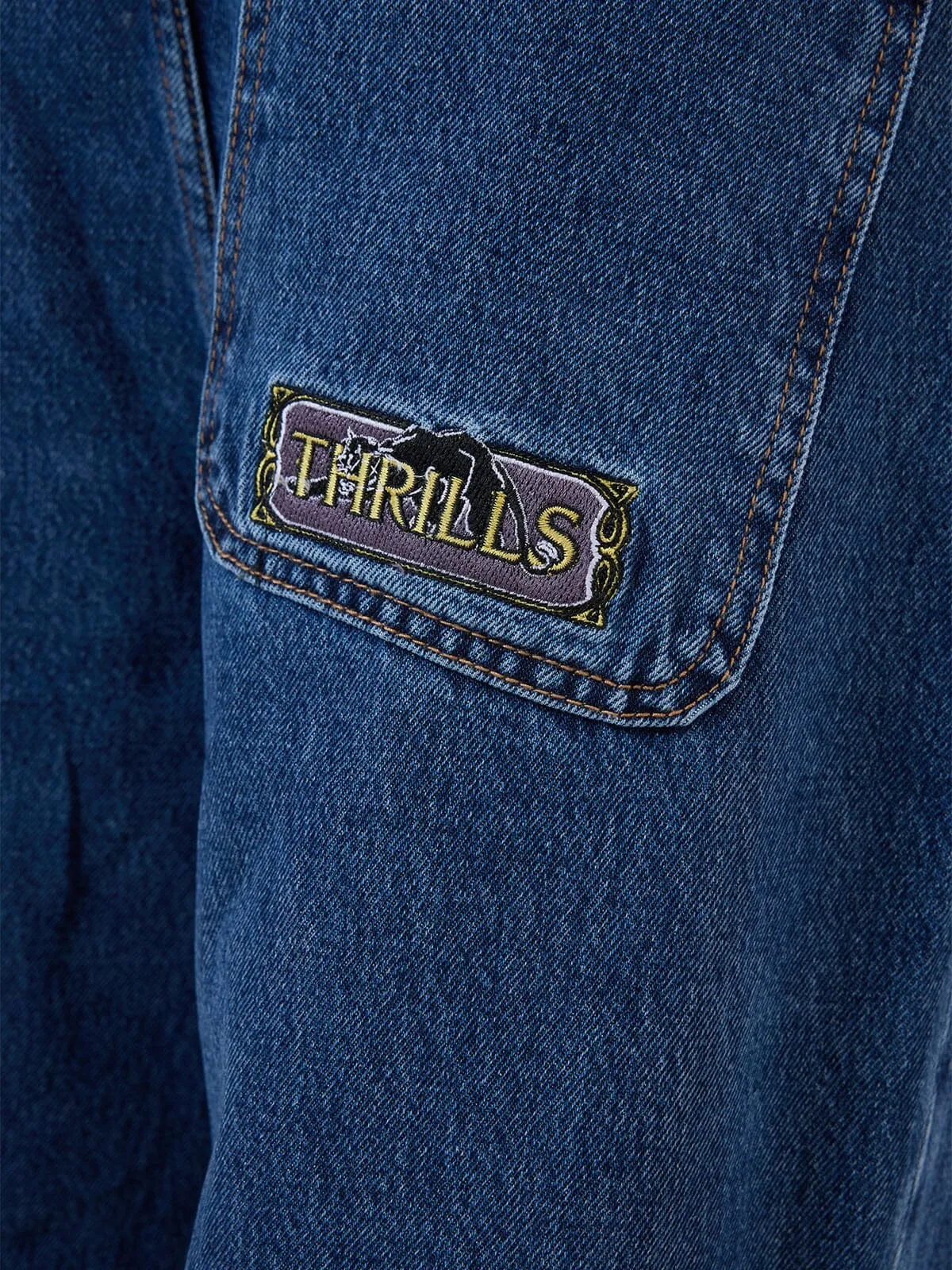 Behind It All Big Slacker Baggy Denim Jean - Rinsed Blues