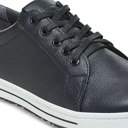 Birkenstock QO500 Sneaker, Black Leather with Black Laces, Men's 12-12.5