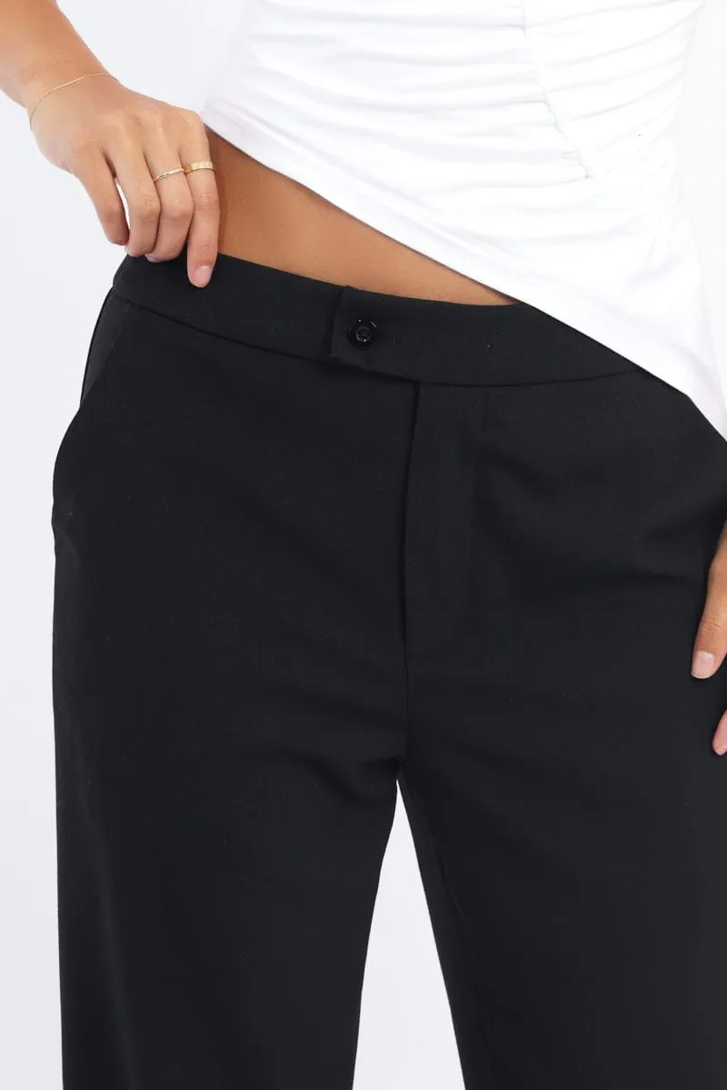 Black Slim Pant Straight Fit