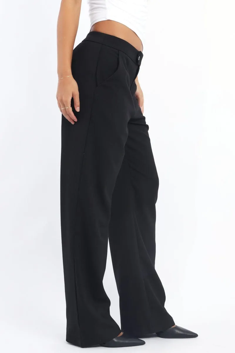 Black Slim Pant Straight Fit
