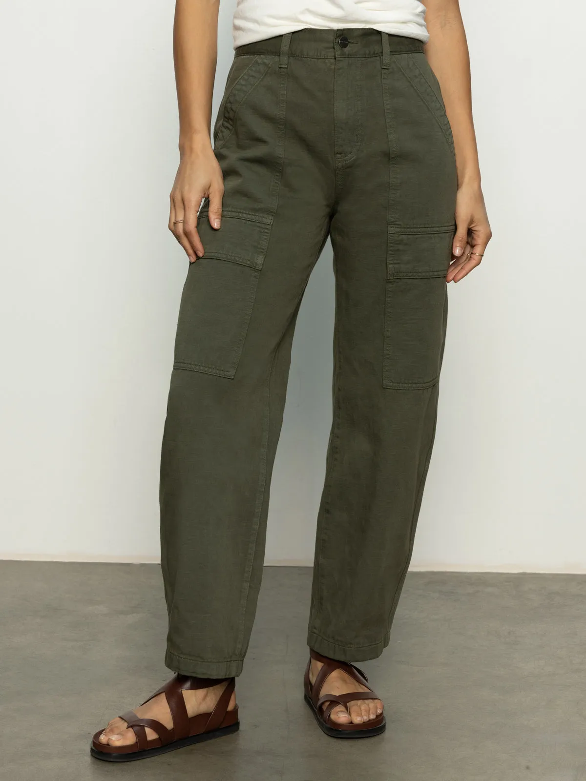 Boyfriend Utility High Rise Pant Kalamata