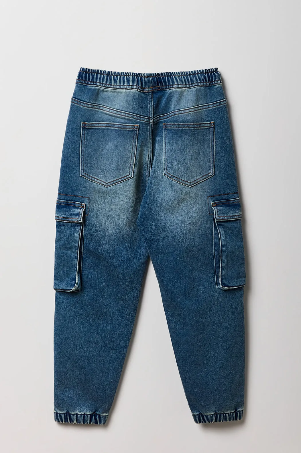 Boys Denim Cargo Jogger