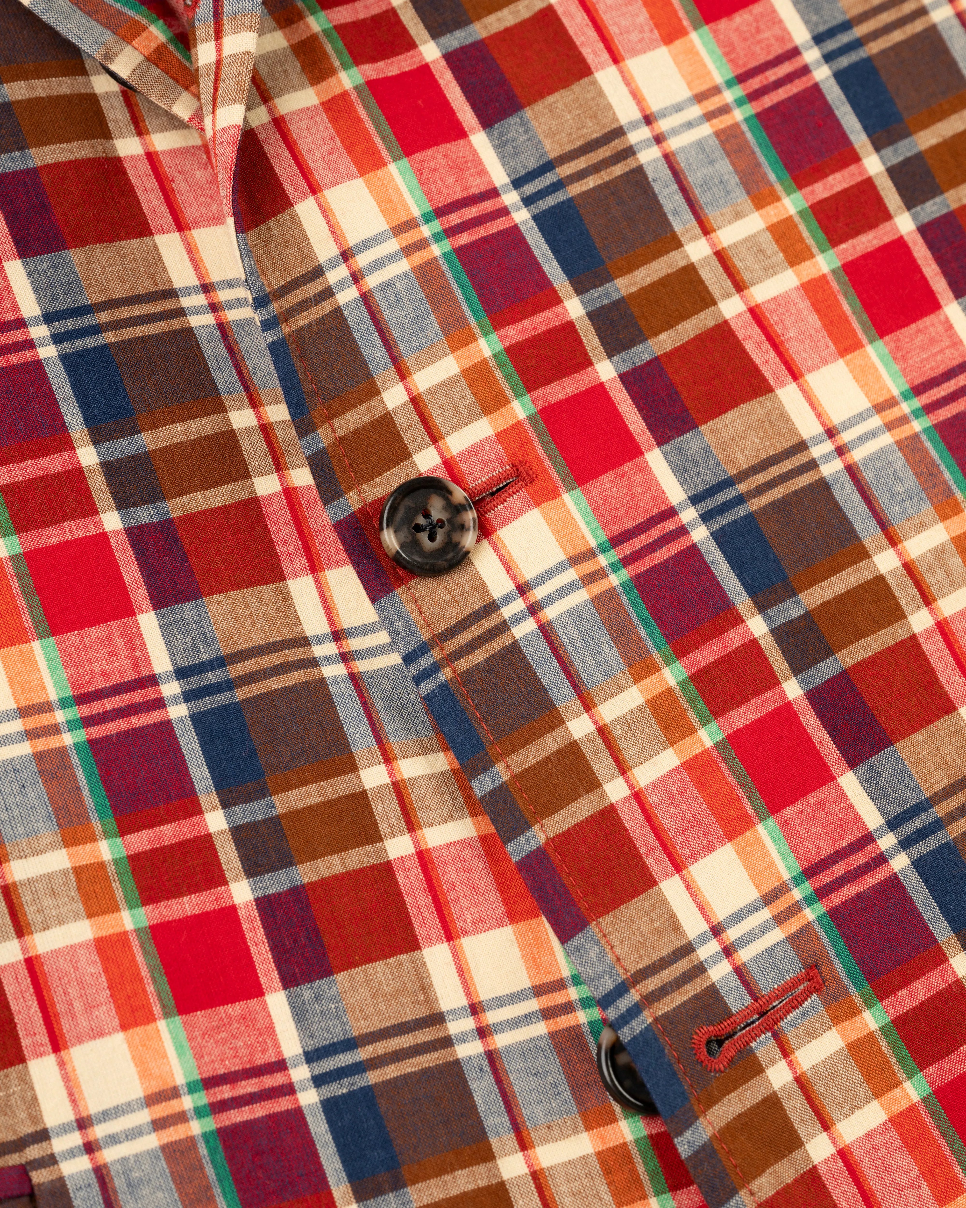 BROWN/RED COTTON MADRAS SPORT COAT