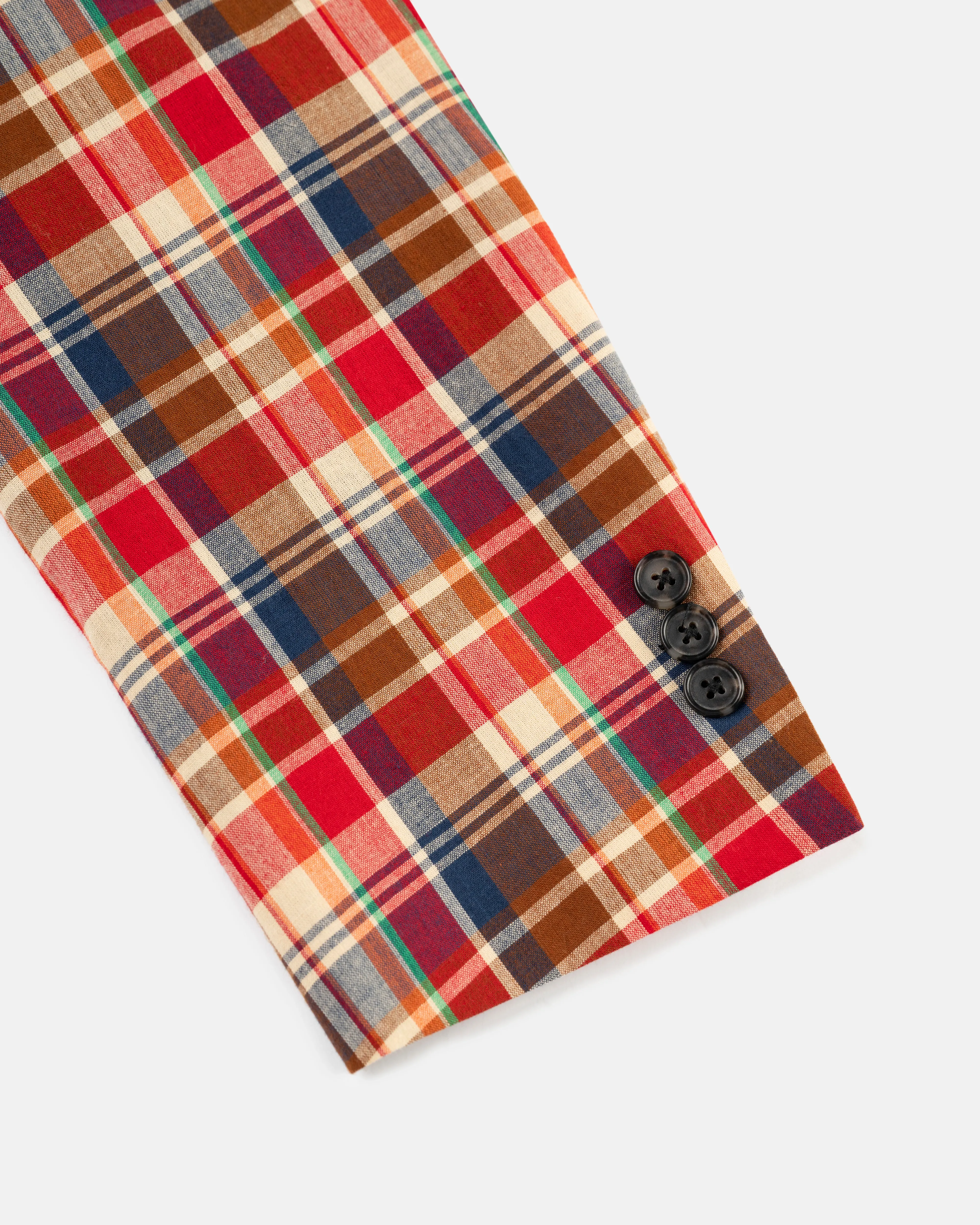 BROWN/RED COTTON MADRAS SPORT COAT