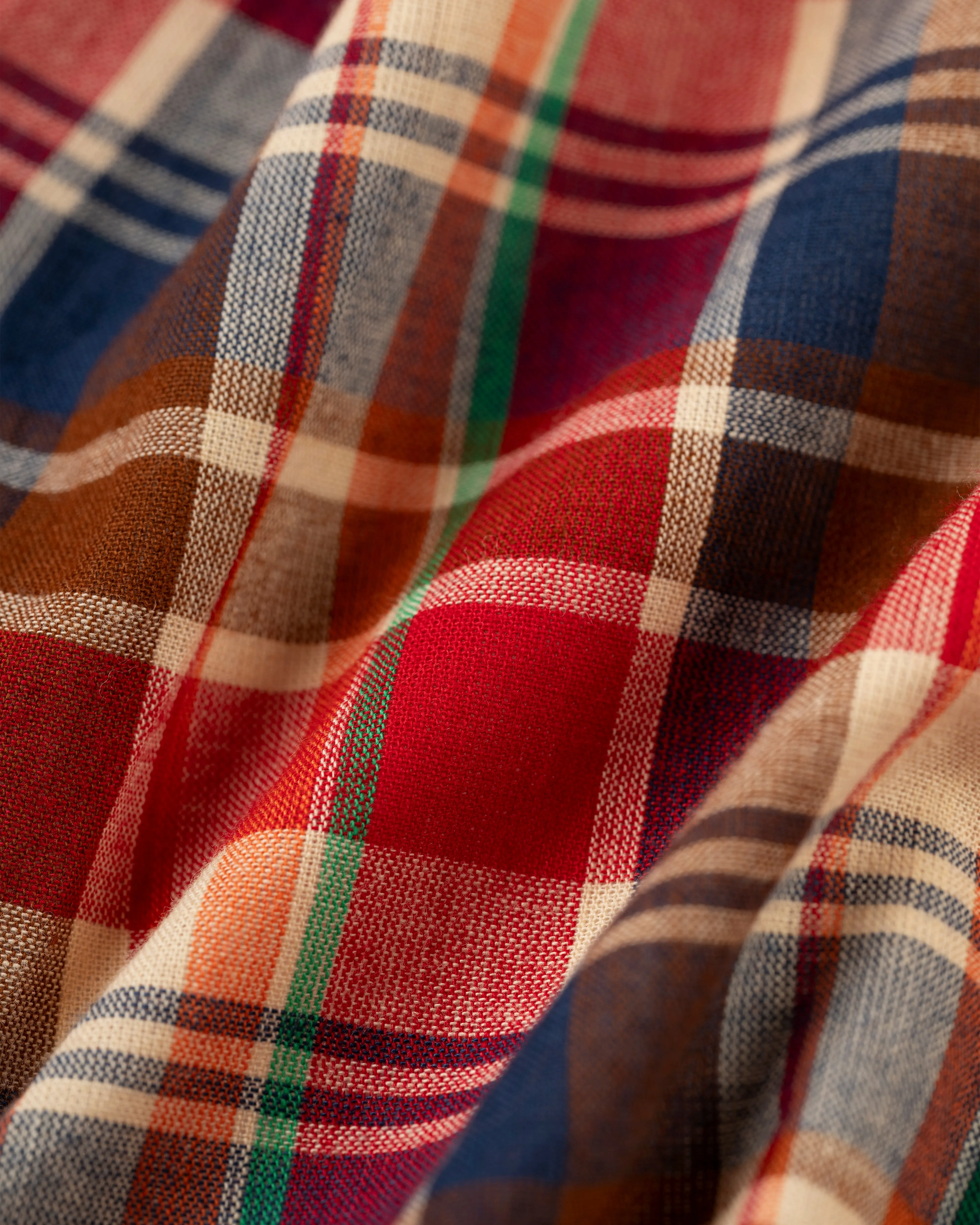 BROWN/RED COTTON MADRAS SPORT COAT