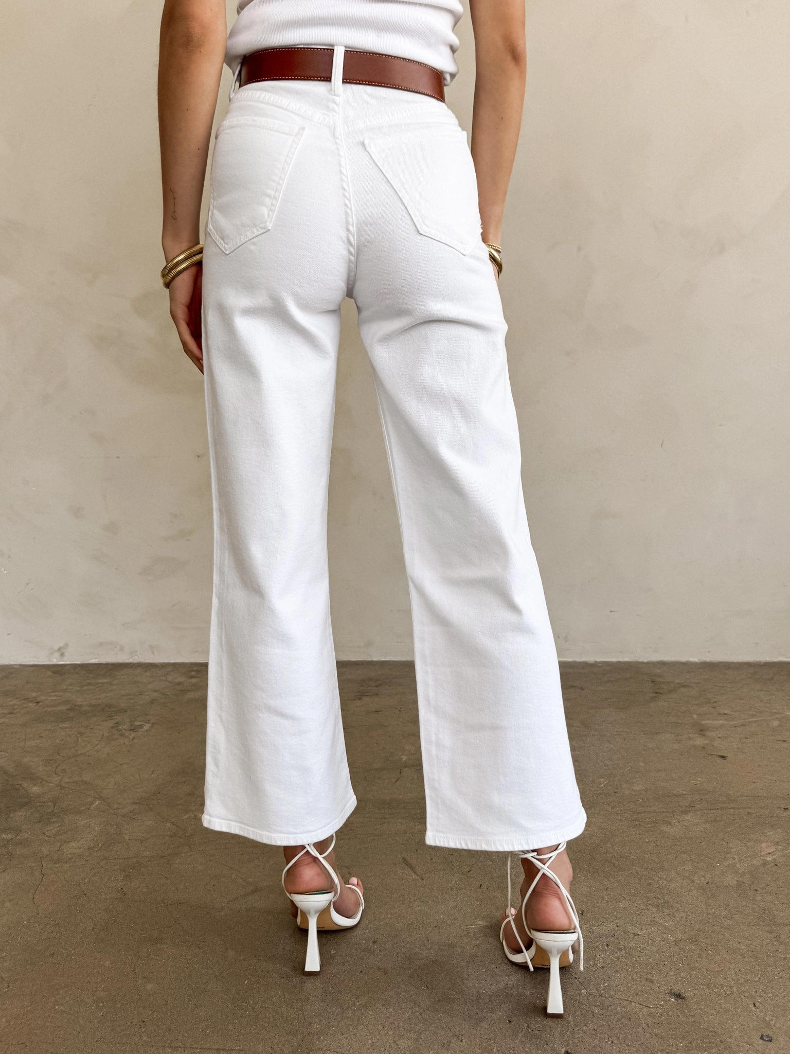 Carter Cargo Wide Leg Jeans in White