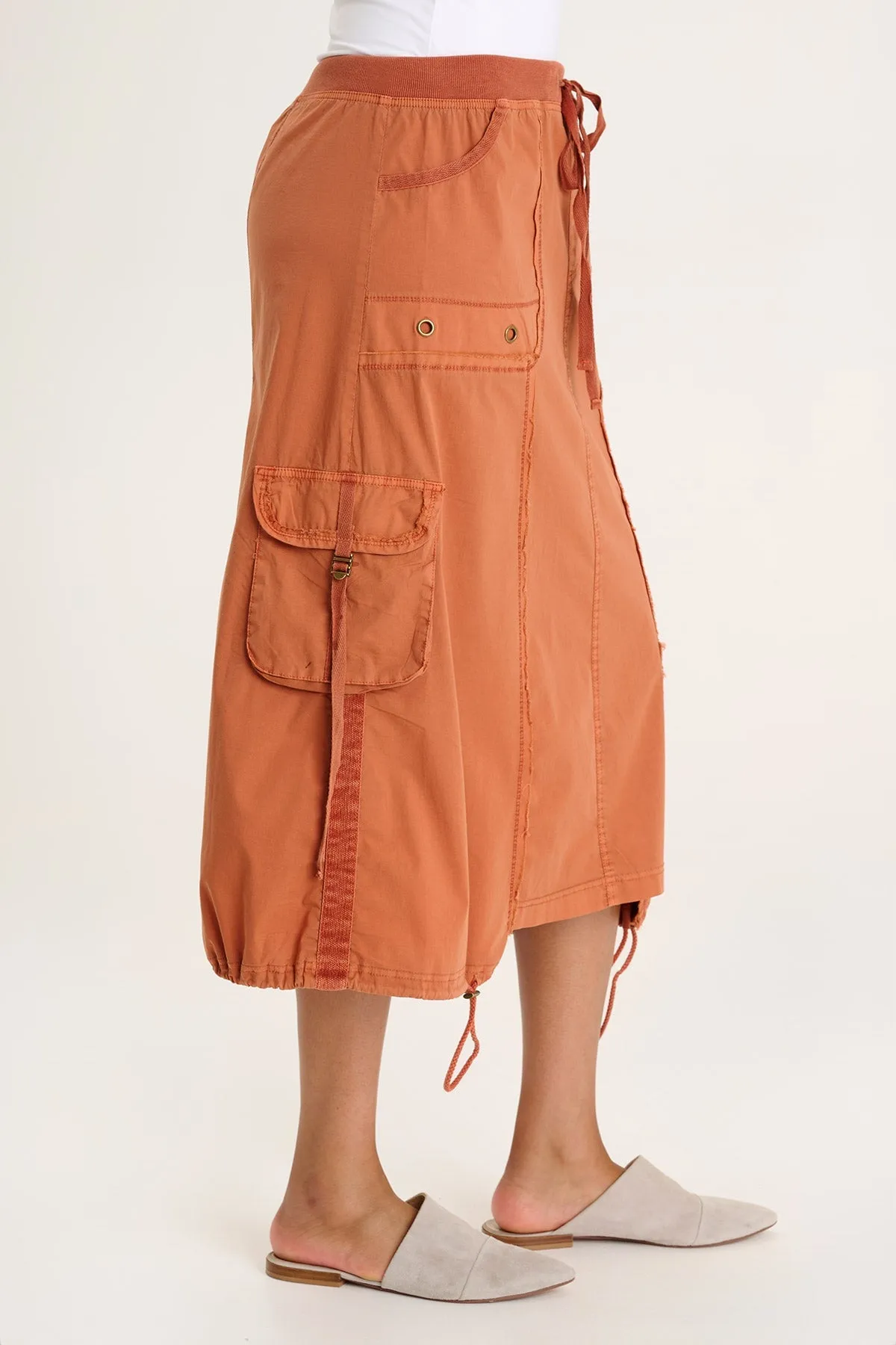 Castalina Poplin Cargo Midi Skirt
