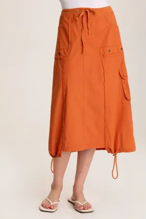Castalina Poplin Cargo Midi Skirt
