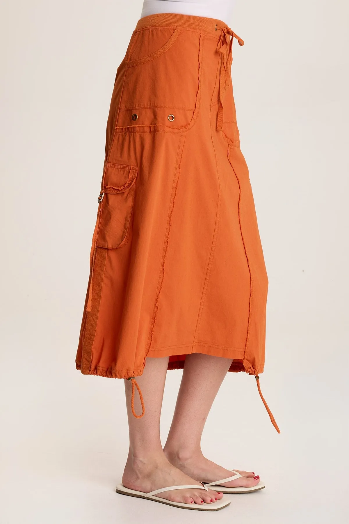 Castalina Poplin Cargo Midi Skirt
