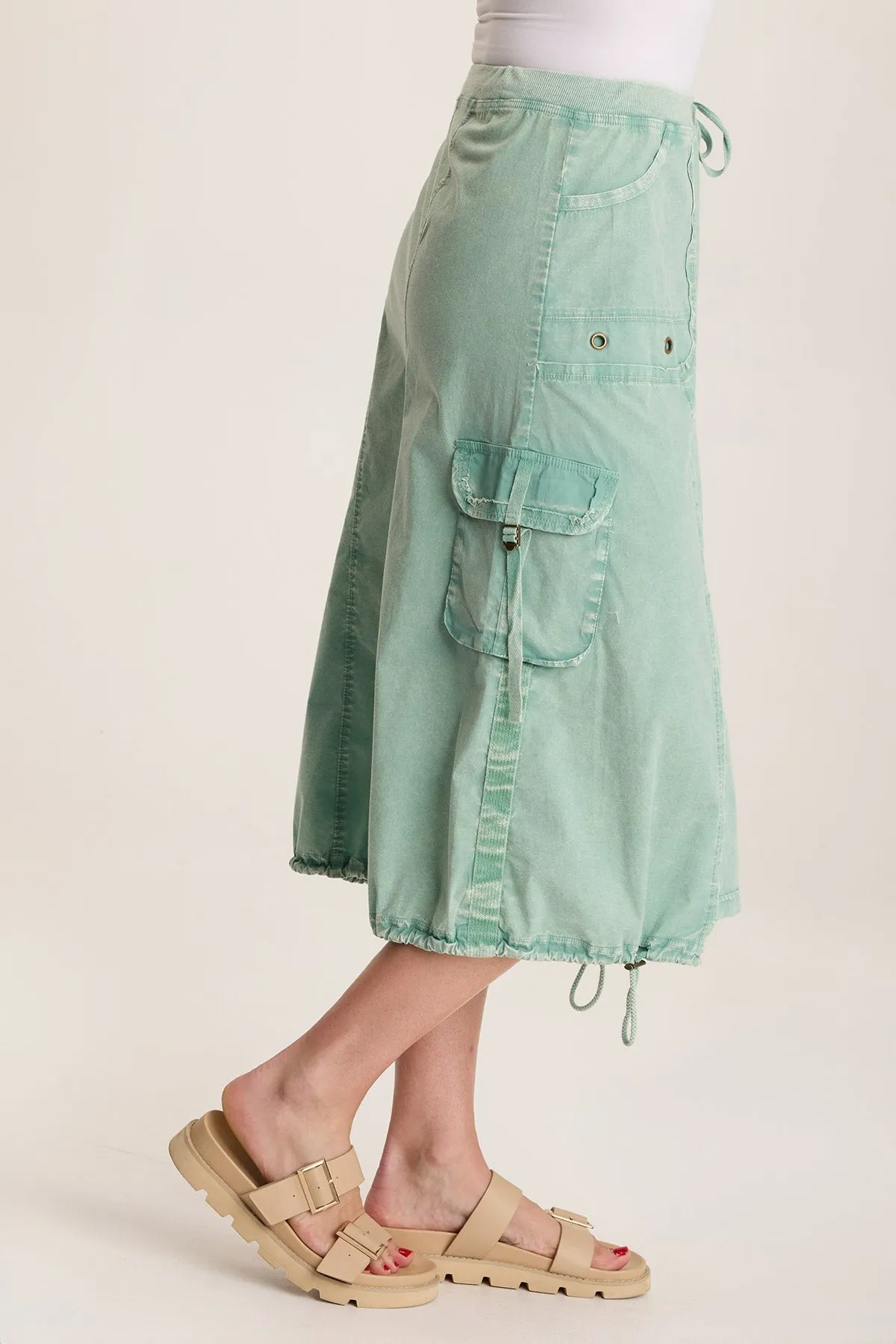 Castalina Poplin Cargo Midi Skirt