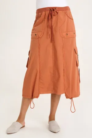 Castalina Poplin Cargo Midi Skirt