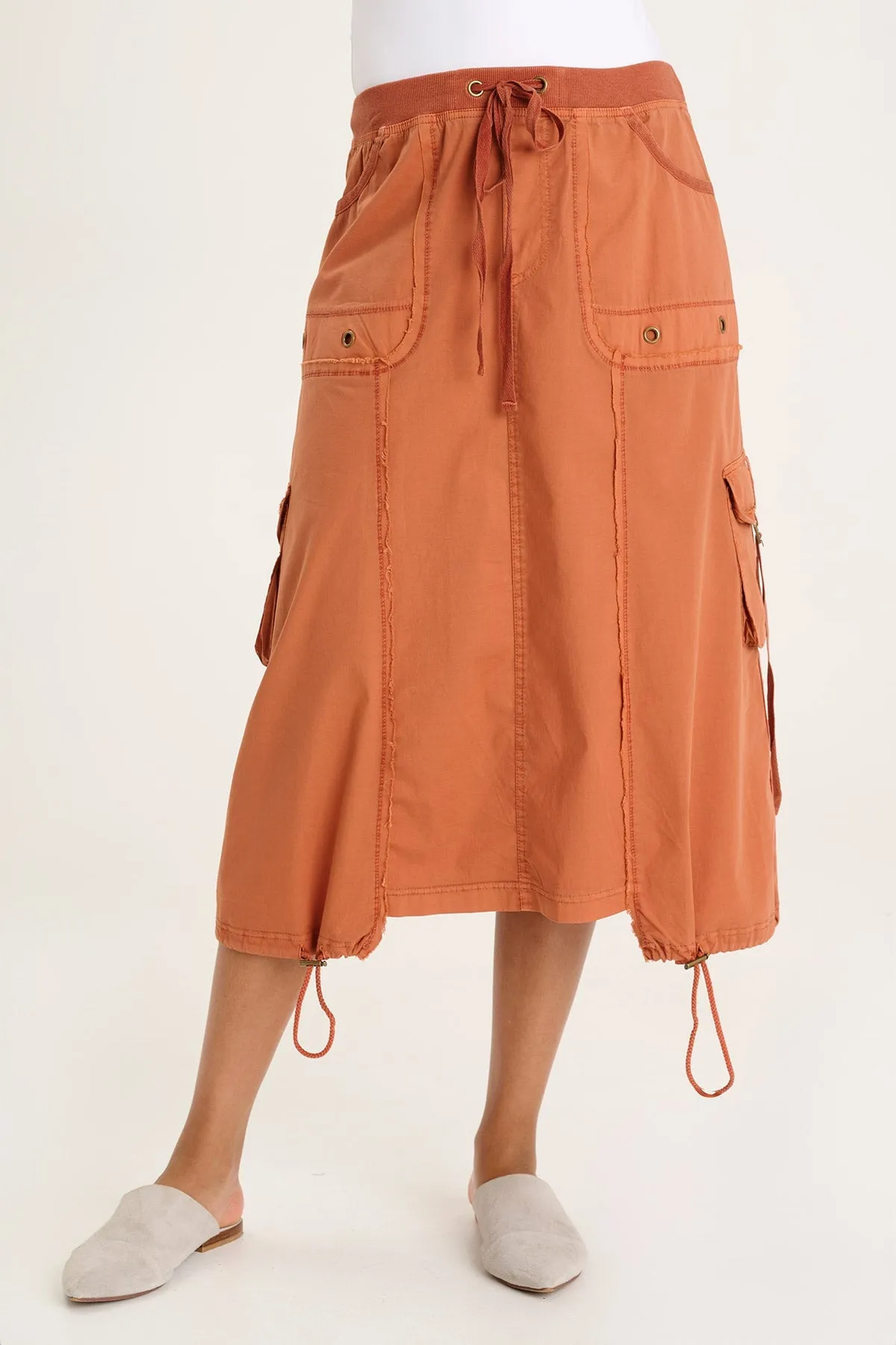 Castalina Poplin Cargo Midi Skirt