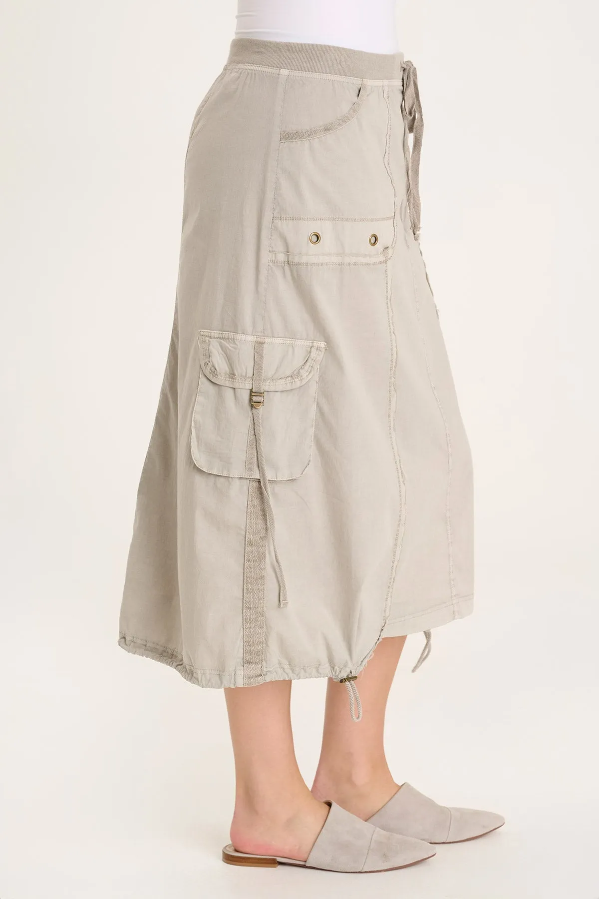 Castalina Poplin Cargo Midi Skirt