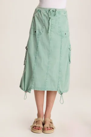 Castalina Poplin Cargo Midi Skirt