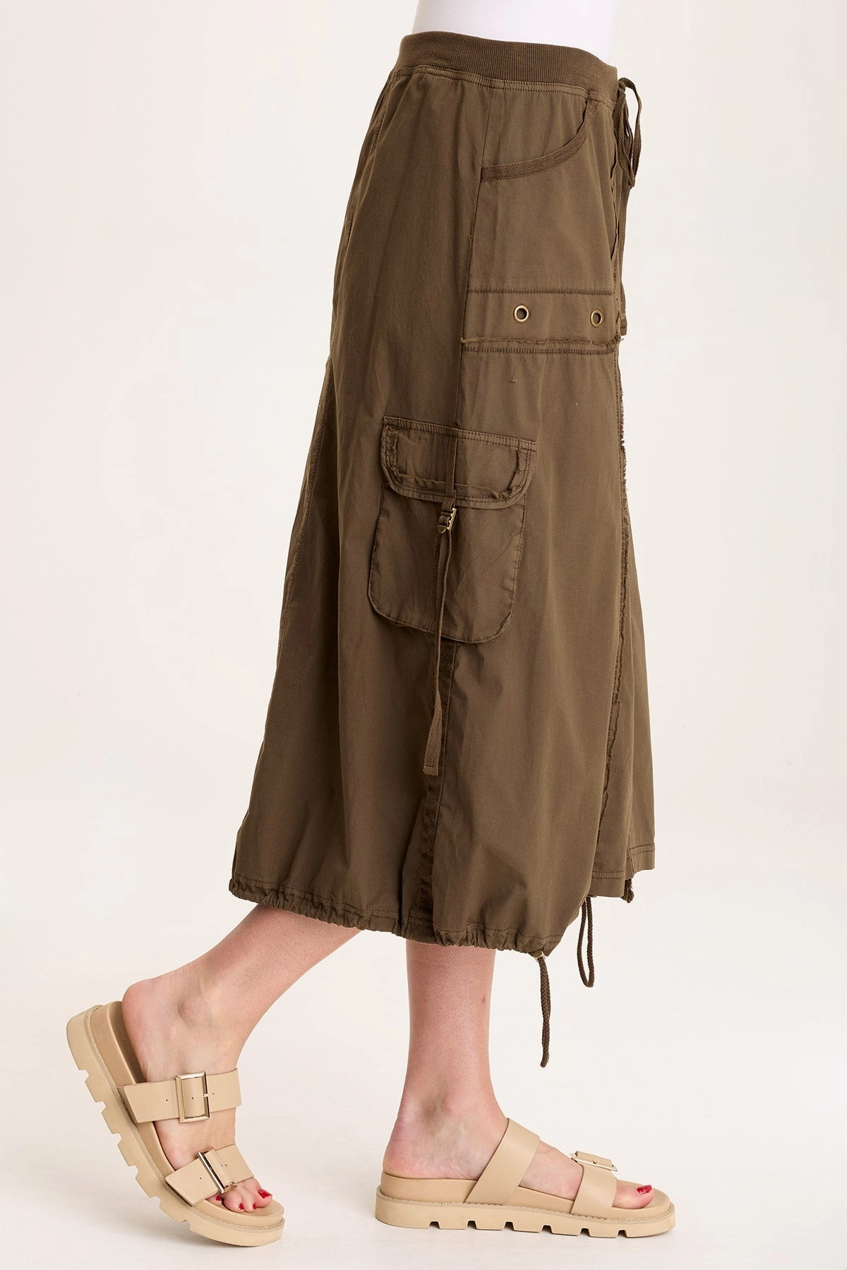 Castalina Poplin Cargo Midi Skirt