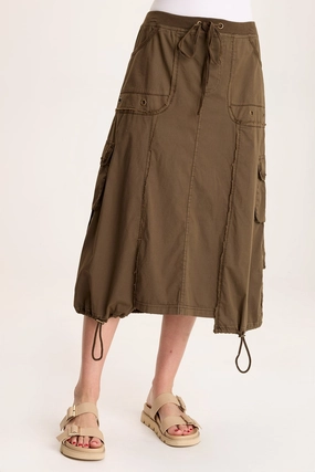 Castalina Poplin Cargo Midi Skirt