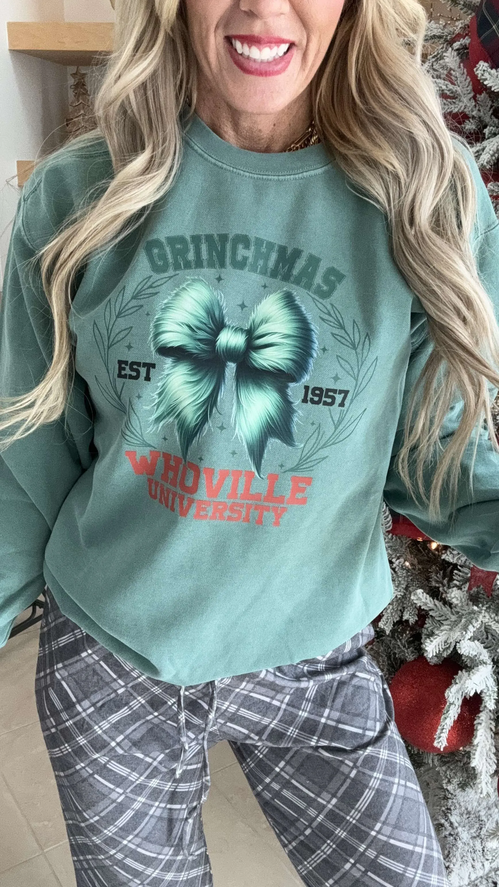 Christmas University Garment Dyed Sweatshirt | Comfort Colors**