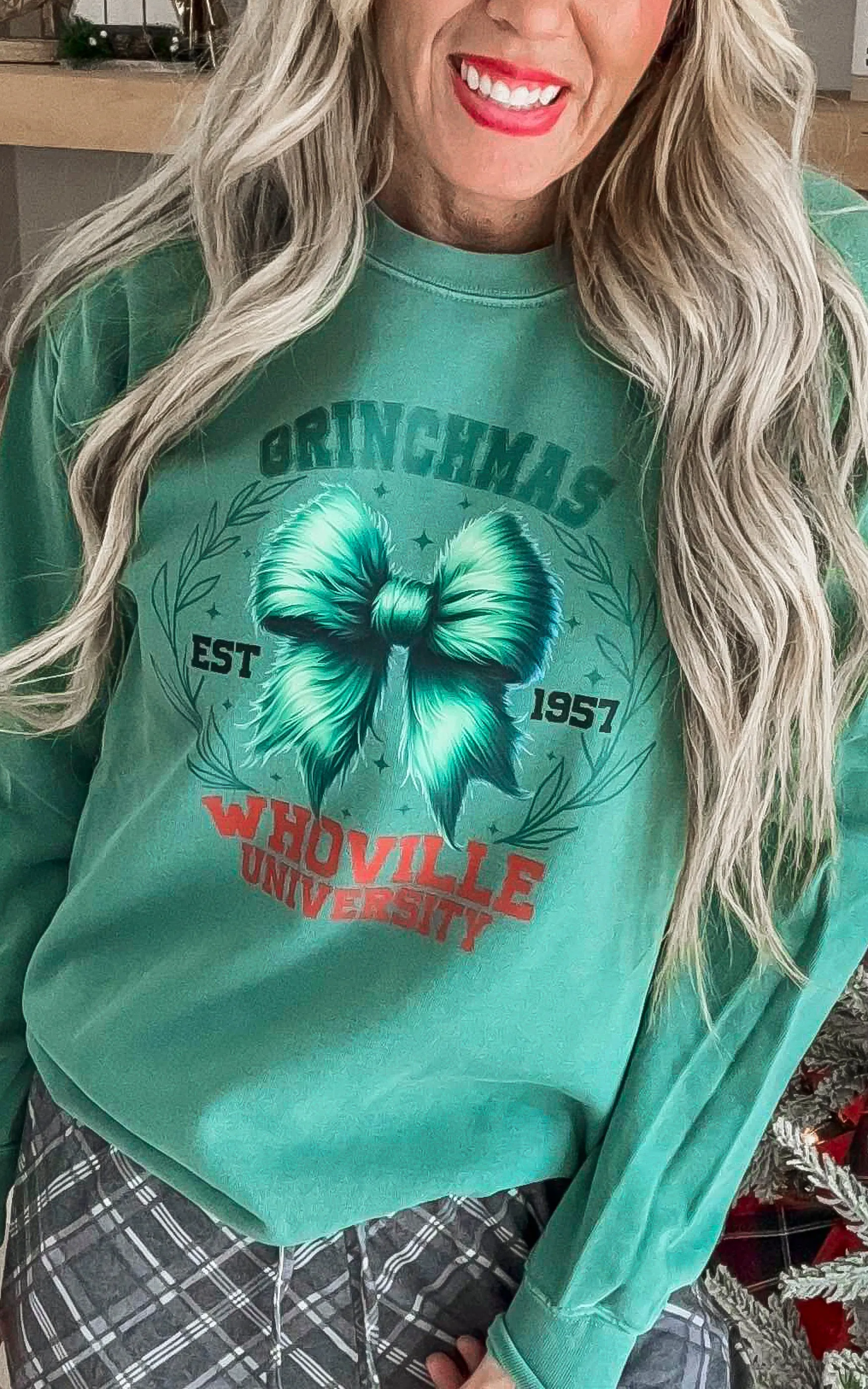 Christmas University Garment Dyed Sweatshirt | Comfort Colors**