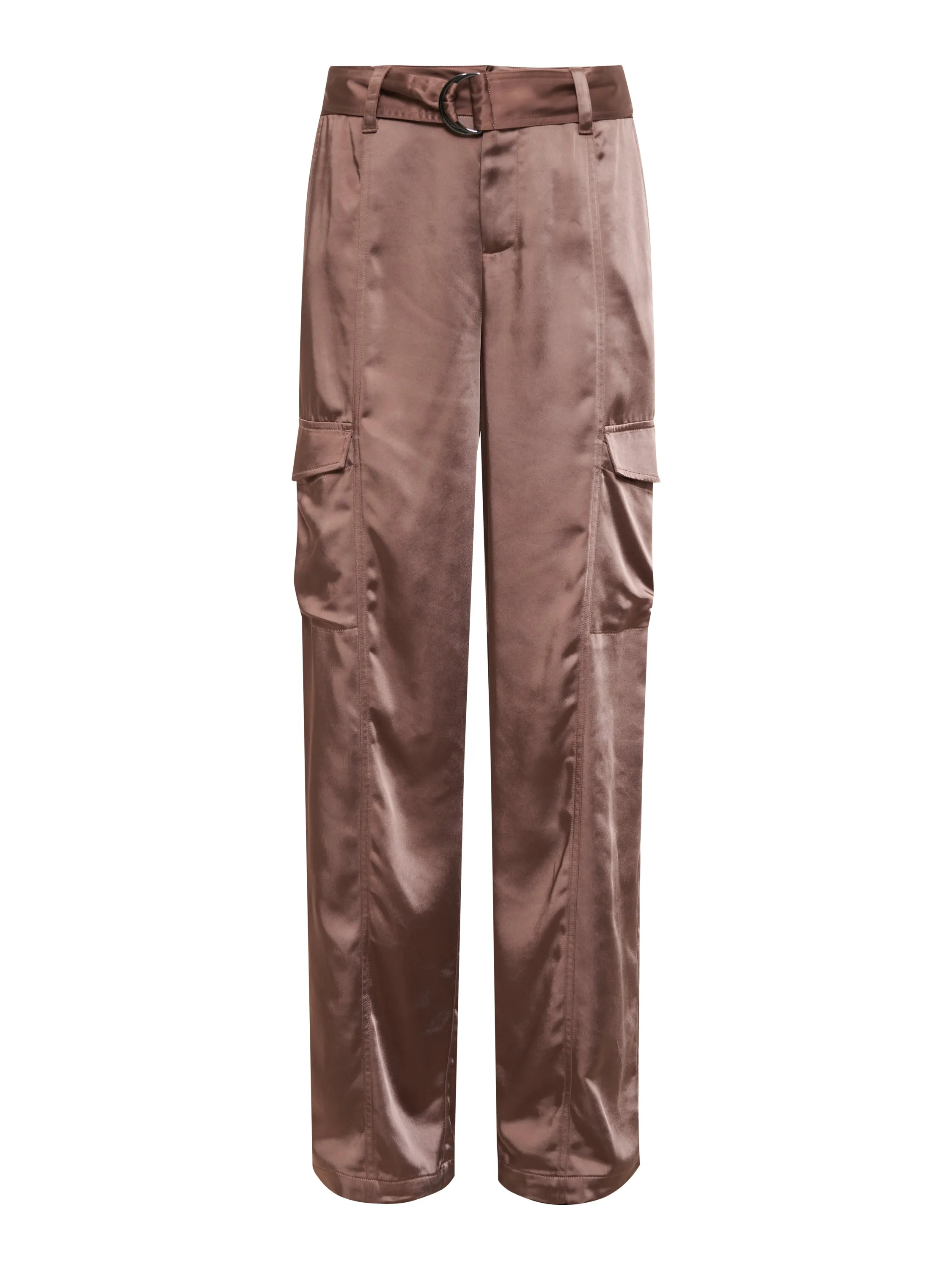 Classy Wide Leg Standard Rise Cargo Rose Gold