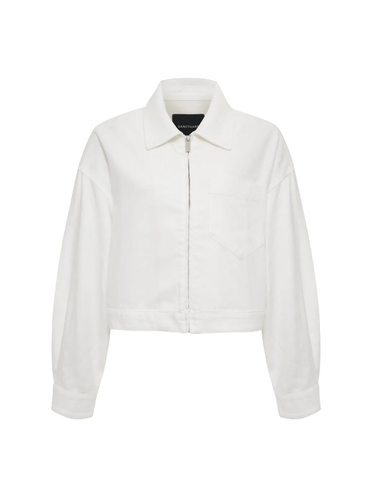 Cropped Paper Boy Jacket Bleached White
