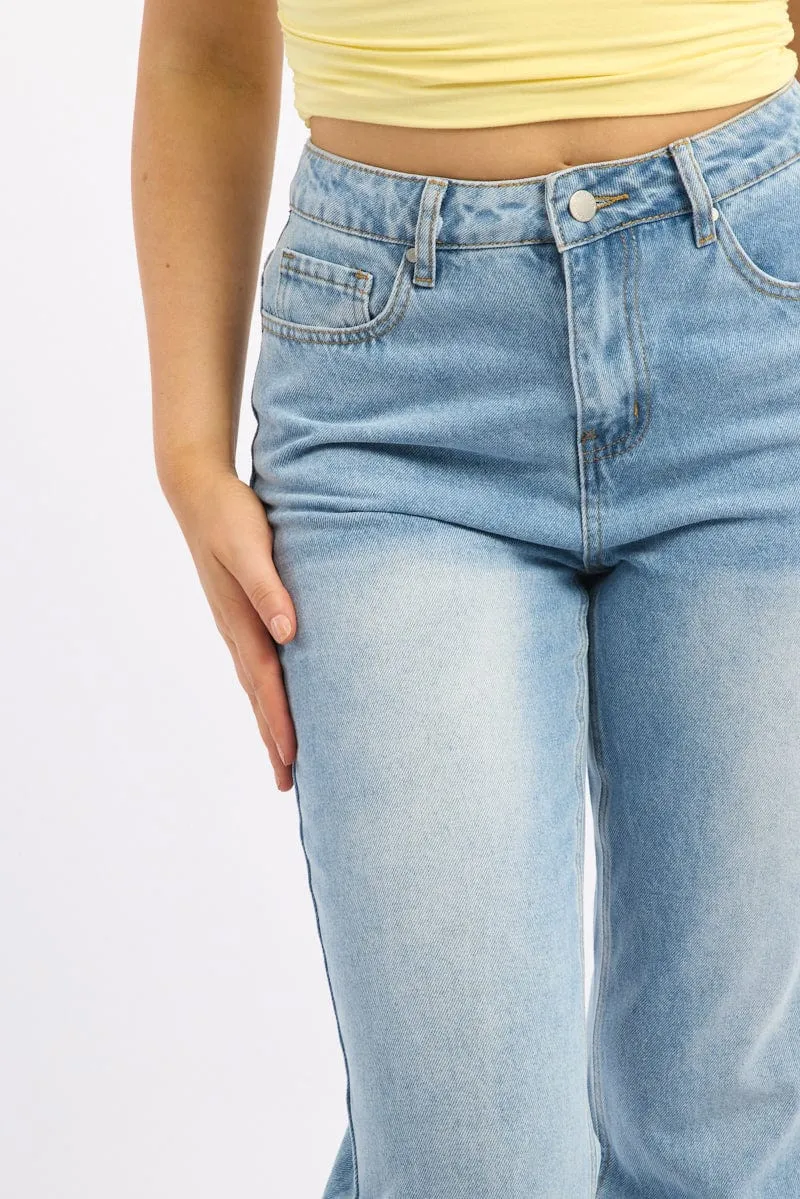 Denim Straight Jeans High Rise