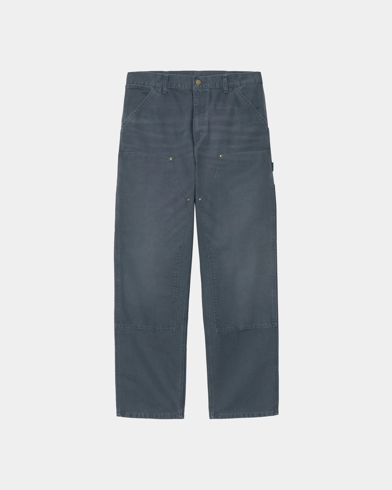 Double Knee Pant - Stone Canvas | Dusky Blue