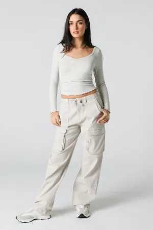 Drawstring Waist Cargo Pant