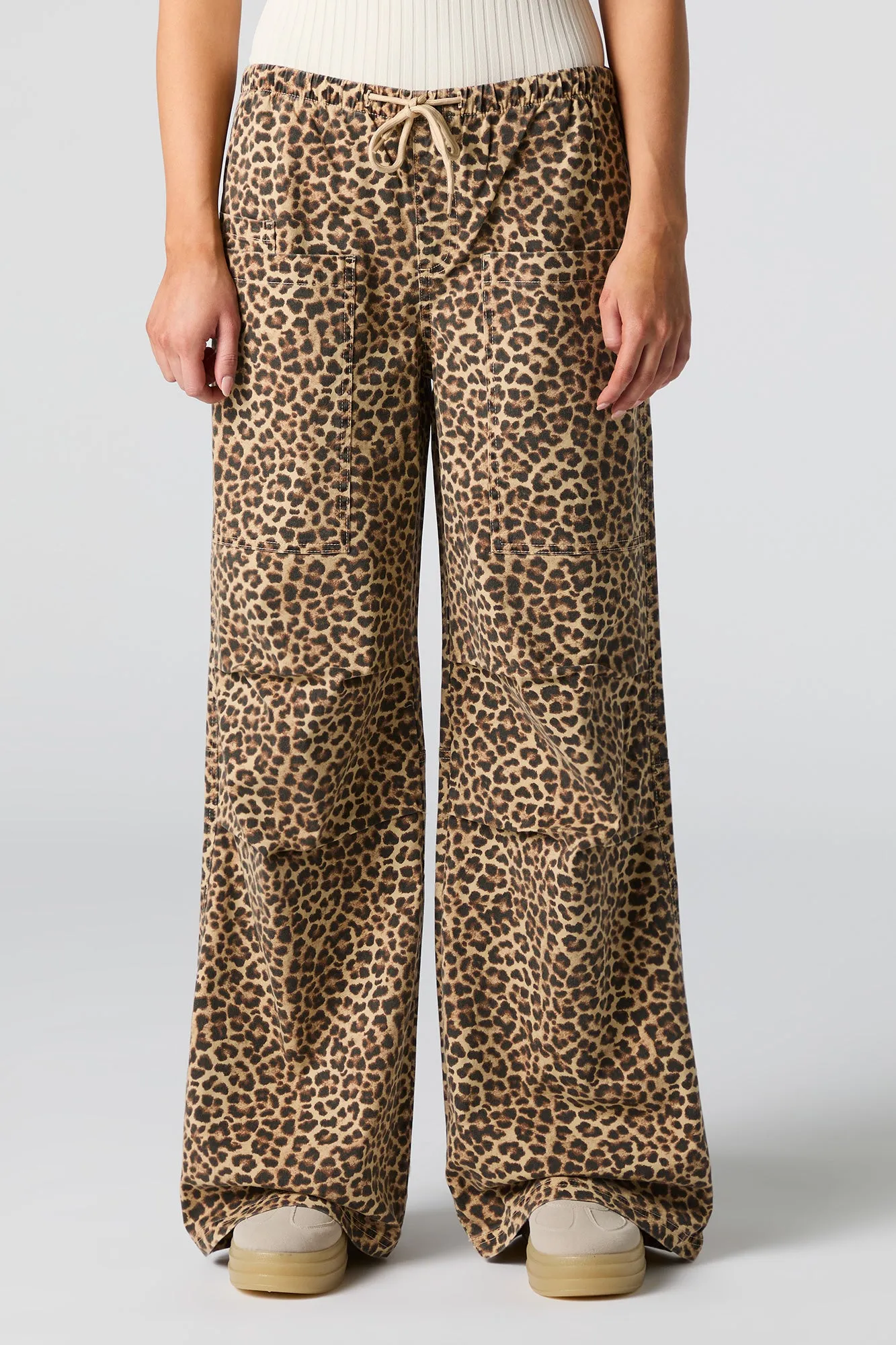 Drawstring Wide Leg Cargo Pant