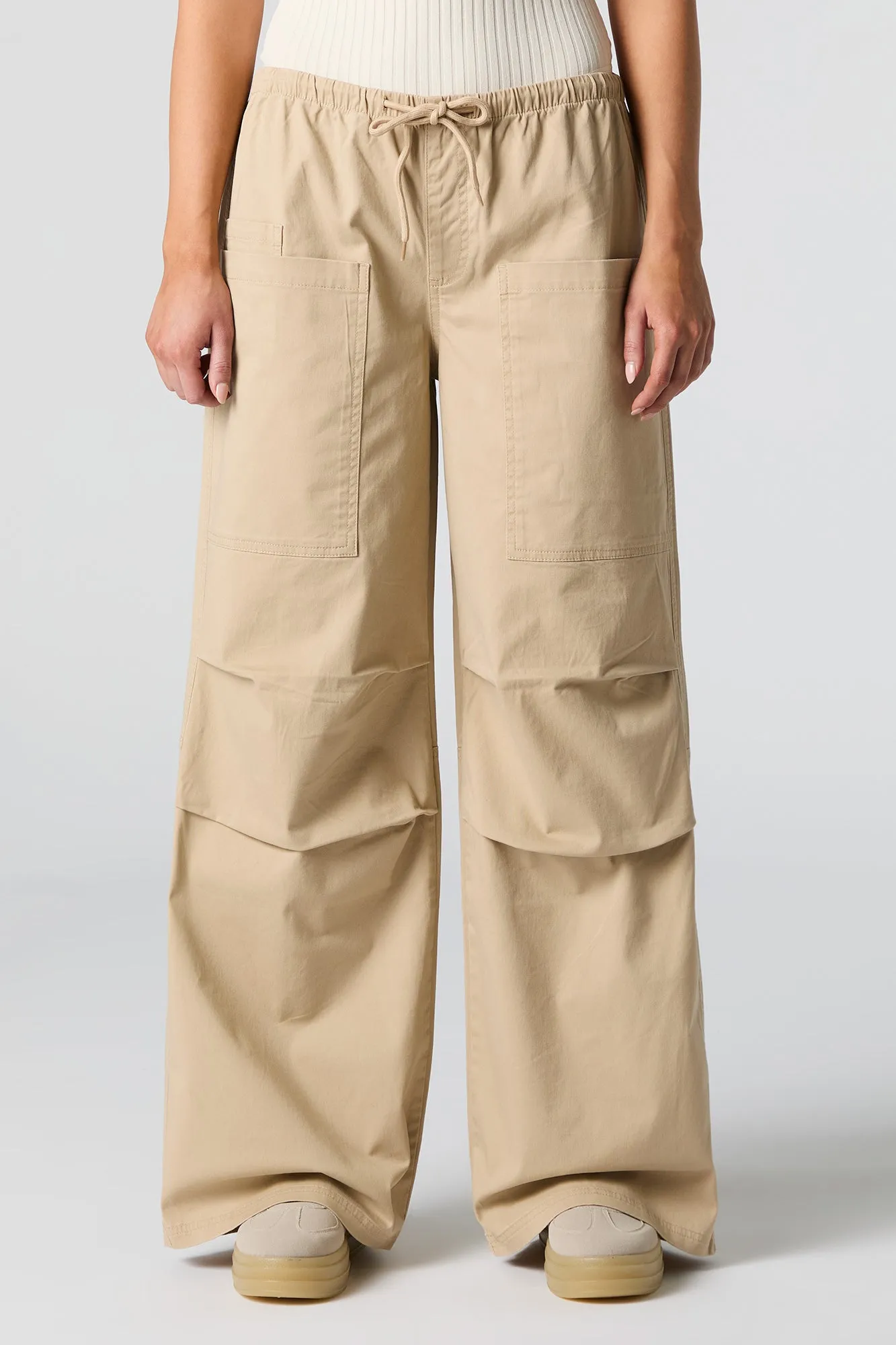 Drawstring Wide Leg Cargo Pant