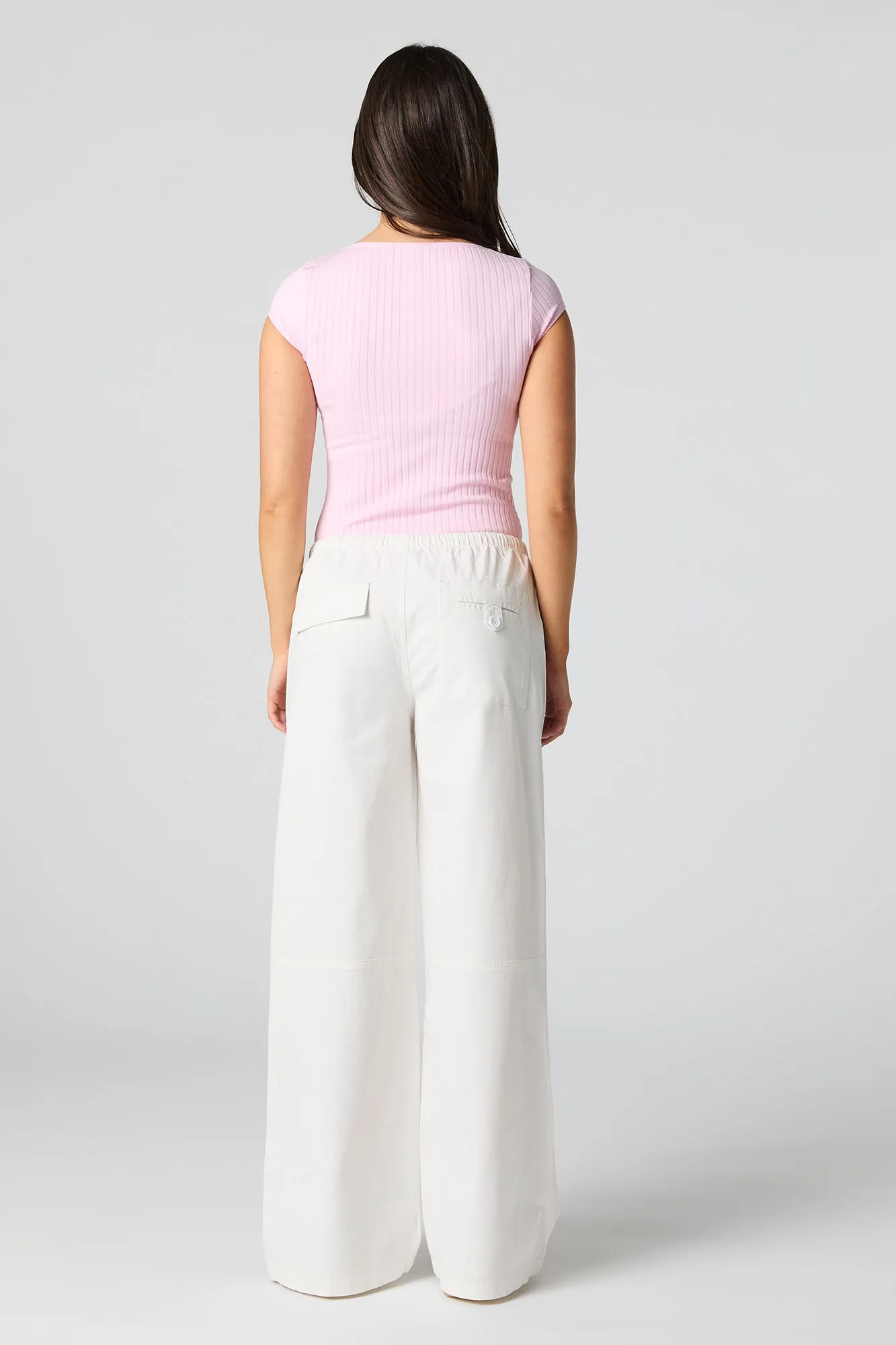 Drawstring Wide Leg Cargo Pant