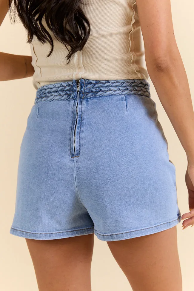 Encore Braided Denim Wrap Skort