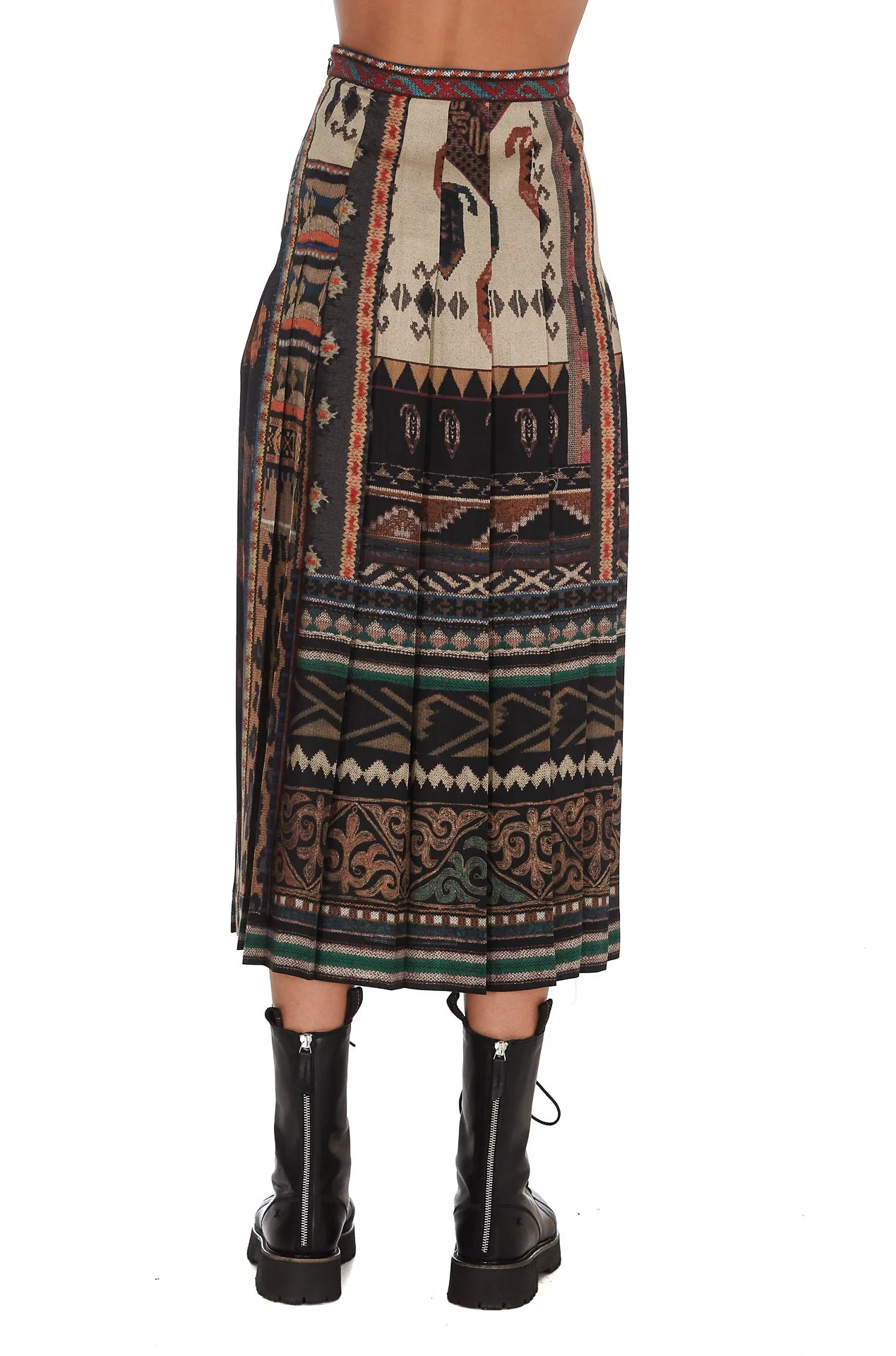 Etro Geometric Print Midi Skirt