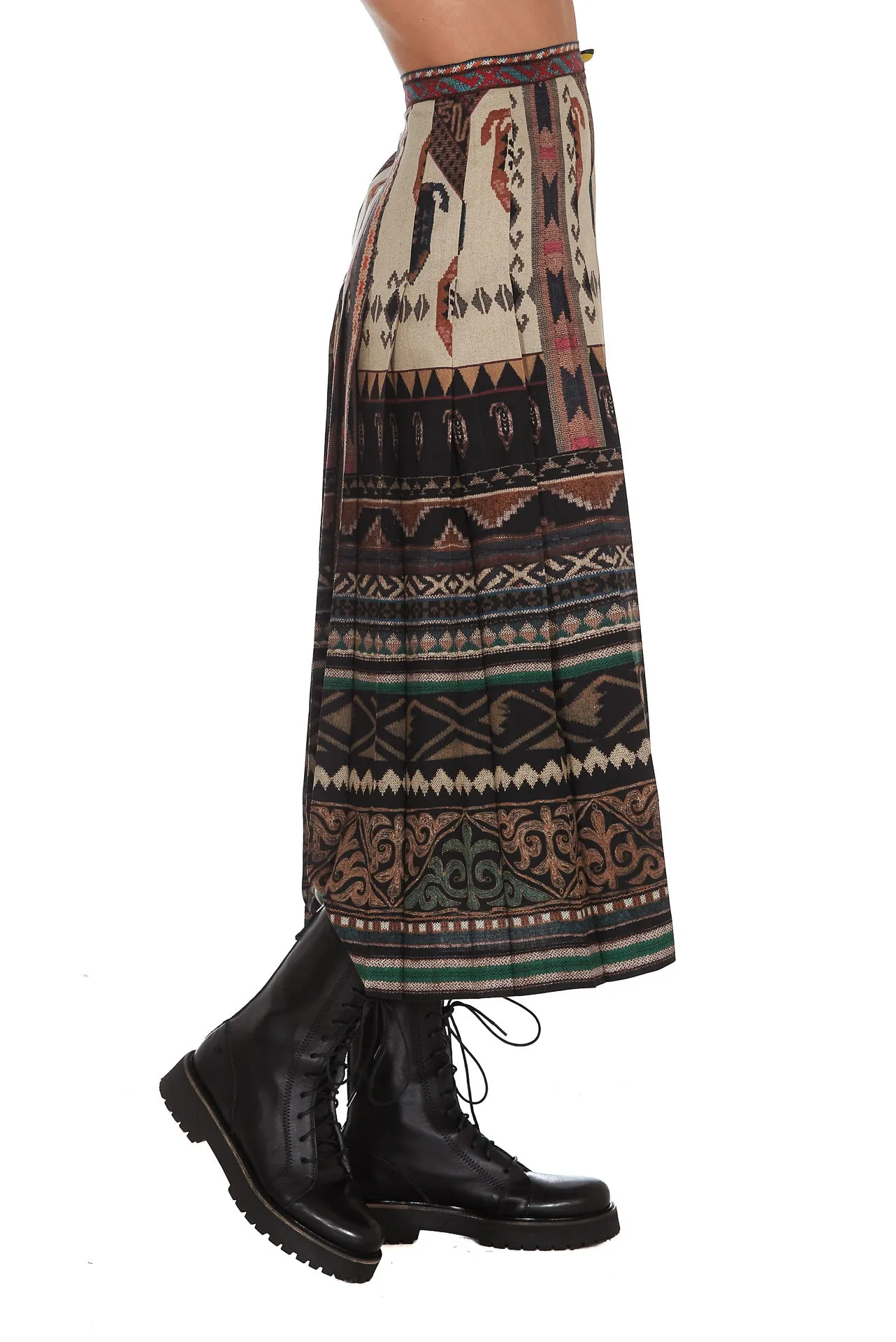 Etro Geometric Print Midi Skirt