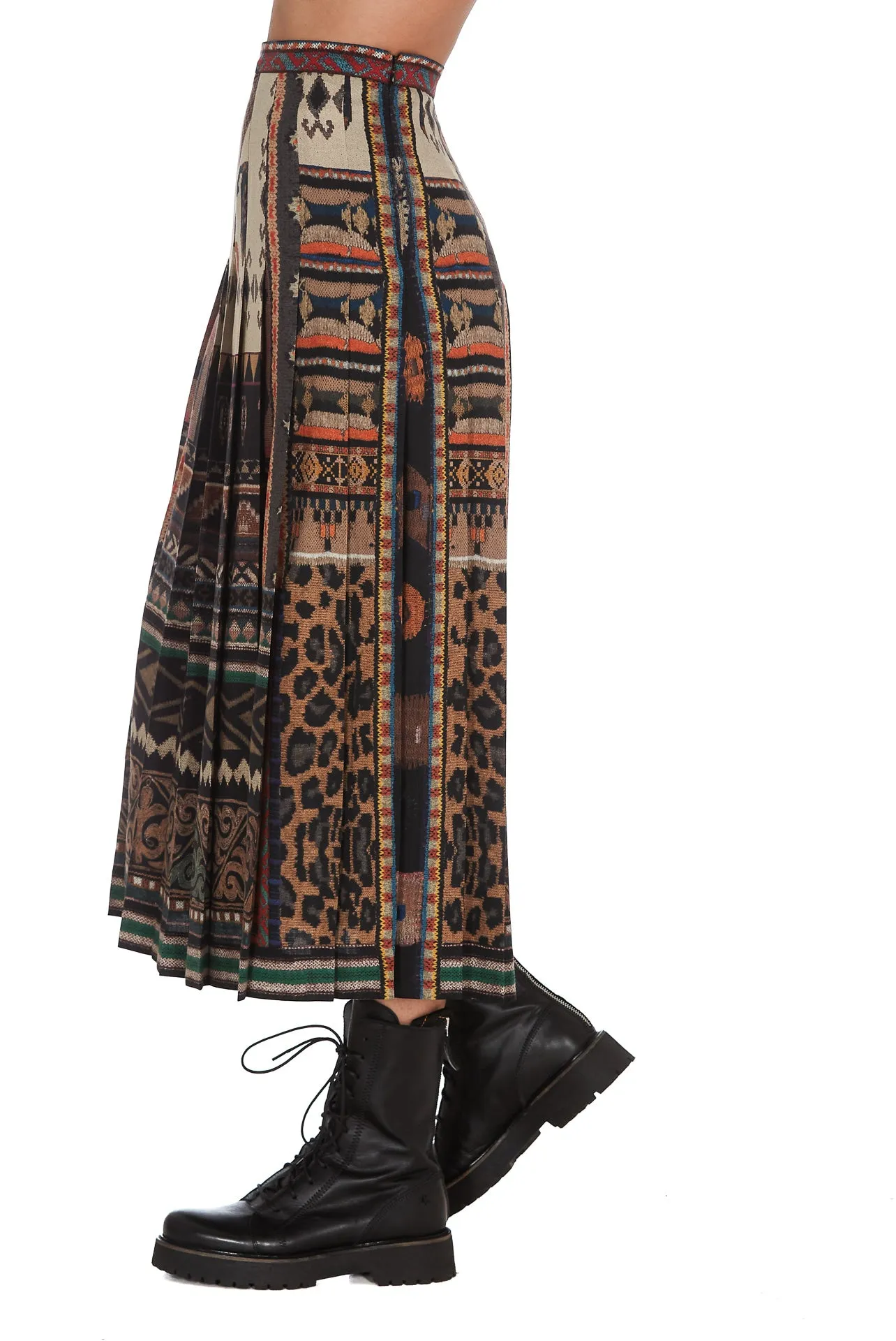 Etro Geometric Print Midi Skirt