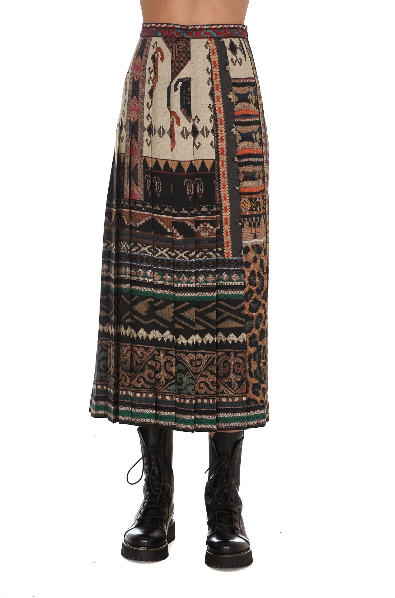 Etro Geometric Print Midi Skirt
