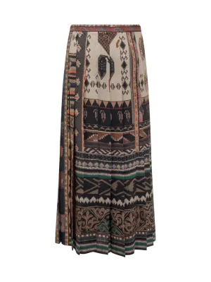 Etro Geometric Print Midi Skirt