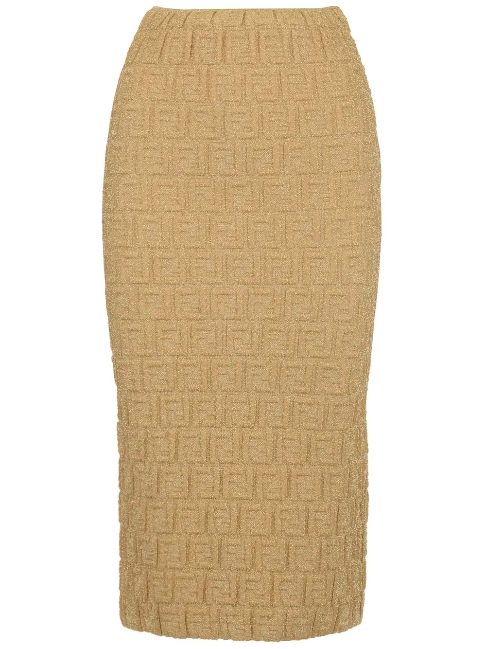 Fendi All-Over Embossed FF Motif Midi Skirt