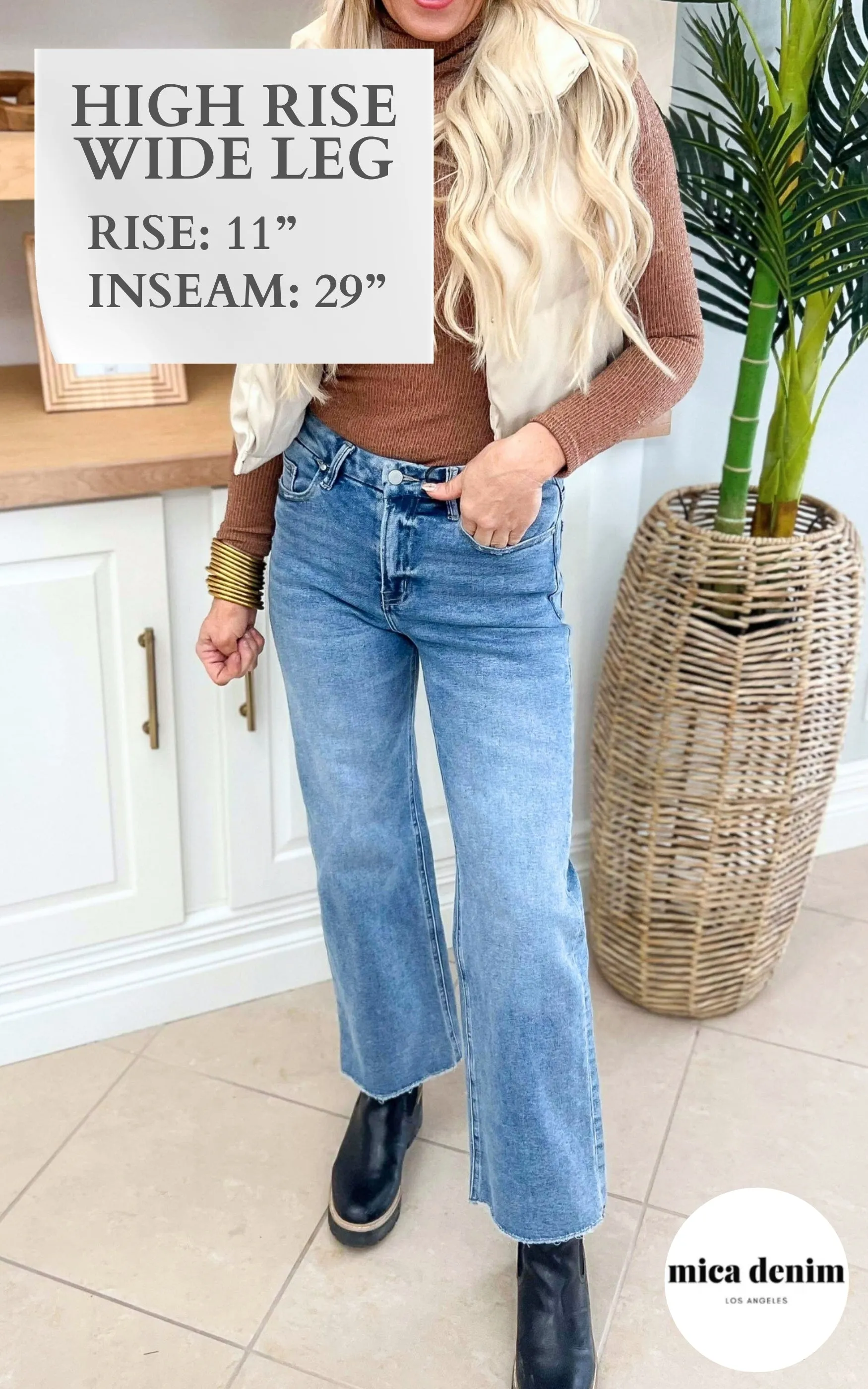 Festival Stretch Super High-Rise Wide Leg Denim Jeans | Mica* - Final Sale